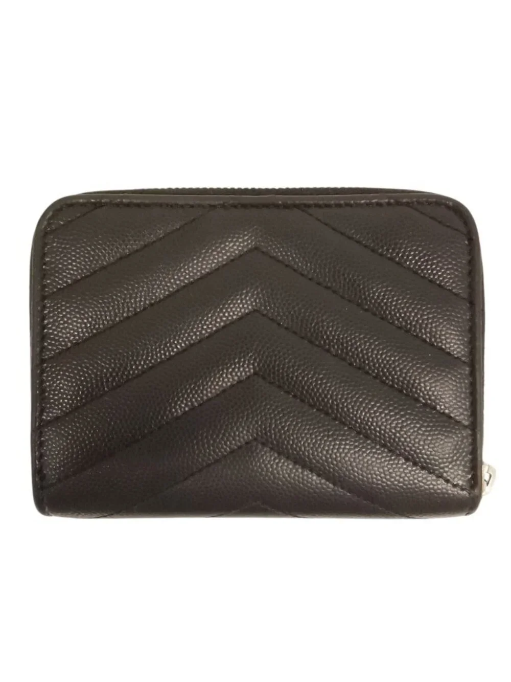 Saint Laurent Cassandra V-stitch Bifold Wallet Black Pre Owned - Picture 2 of 10